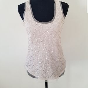 AEO 0 light pale pink sequin tank top